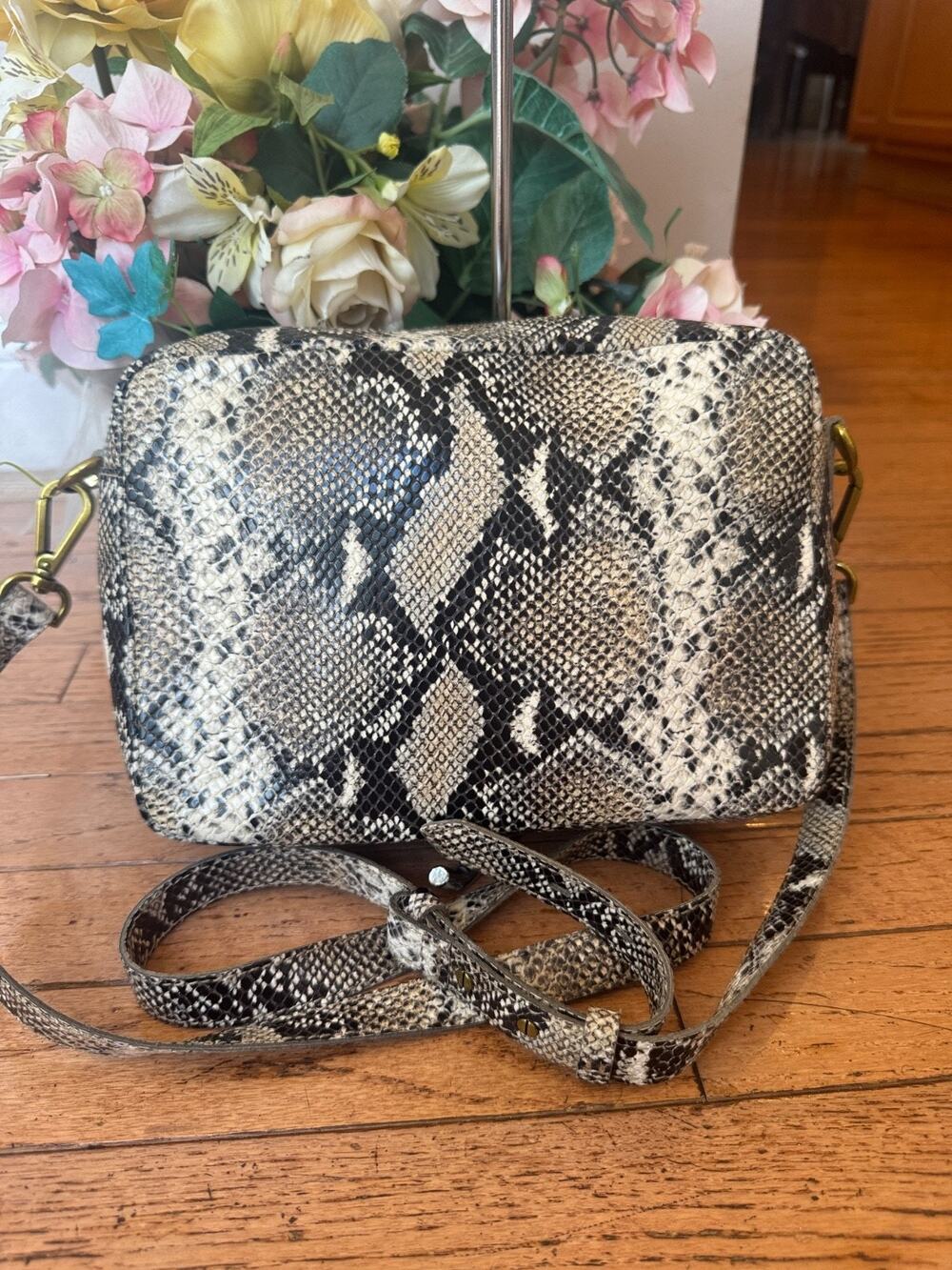 MADEWELL The Transport Camera Multicolor Snake Leather Crossbody Shoulder Bag (1